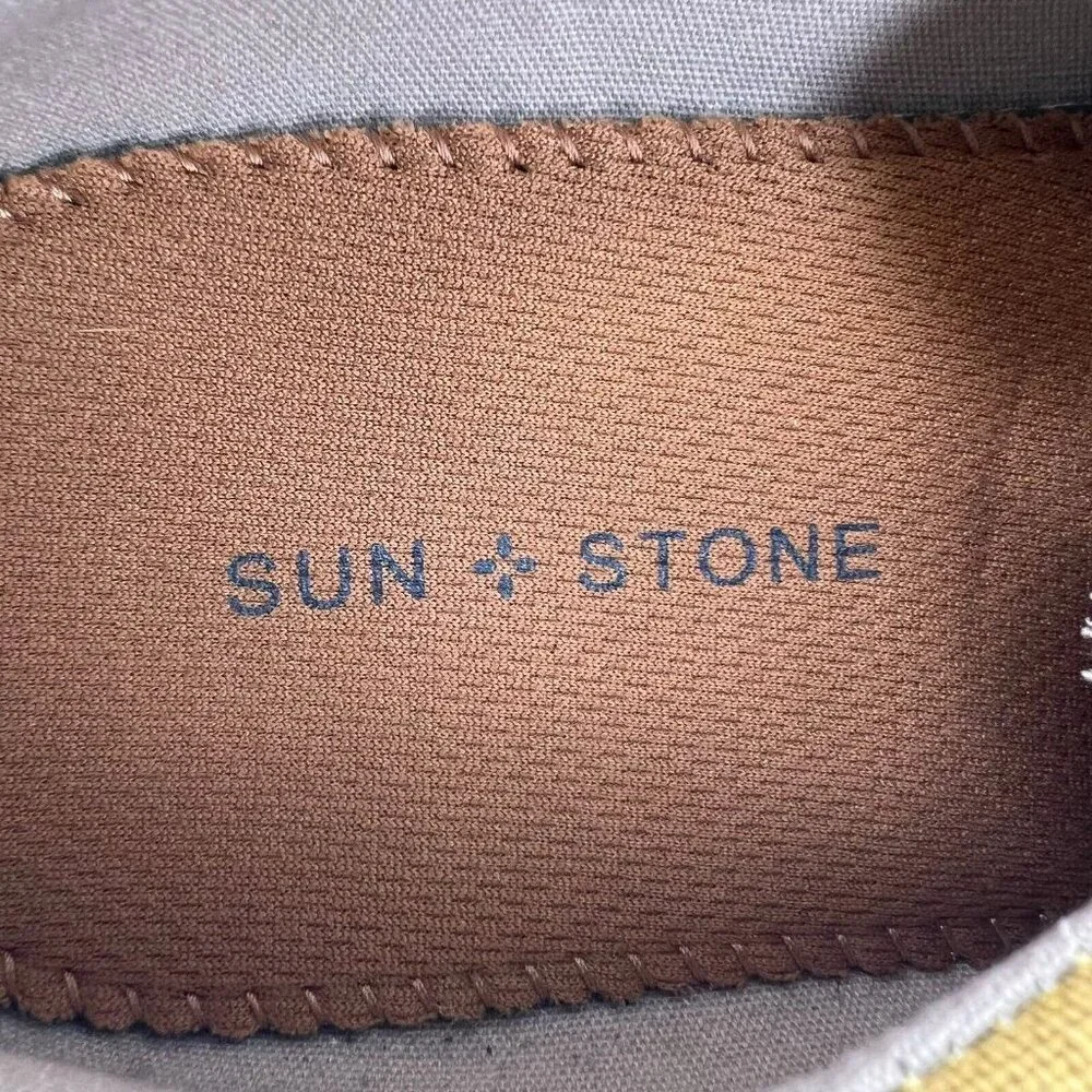 Sun & Stone Mens 100147541 Brian Yellow Low Top Canvas Slip On Size 9.5M Loafers